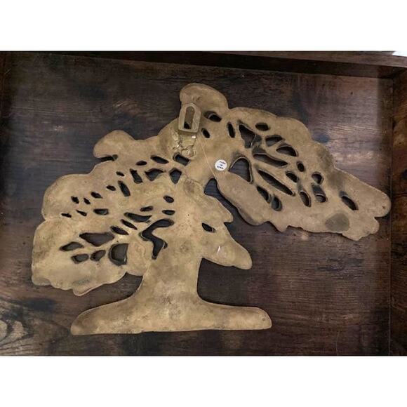 Mid Century BRASS Bonsai Tree - Made in India - Vintage Tree of Life Hanging - Picture 9 of 10